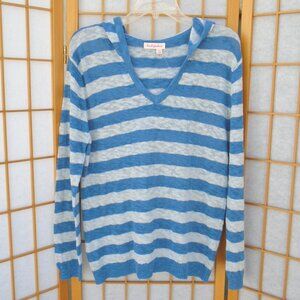 FRESH PRODUCE blue Los Cabos Striped Hooded Sweater Deep Dive Medium/Large